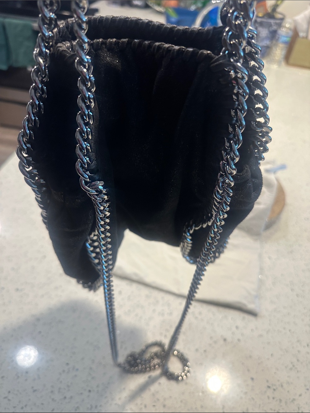 Stella McCartney Black Falabella Mini Chain Shoulder Bag - Picture 6 of 15